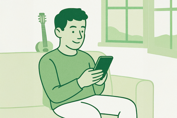 Man using Cedar app on phone